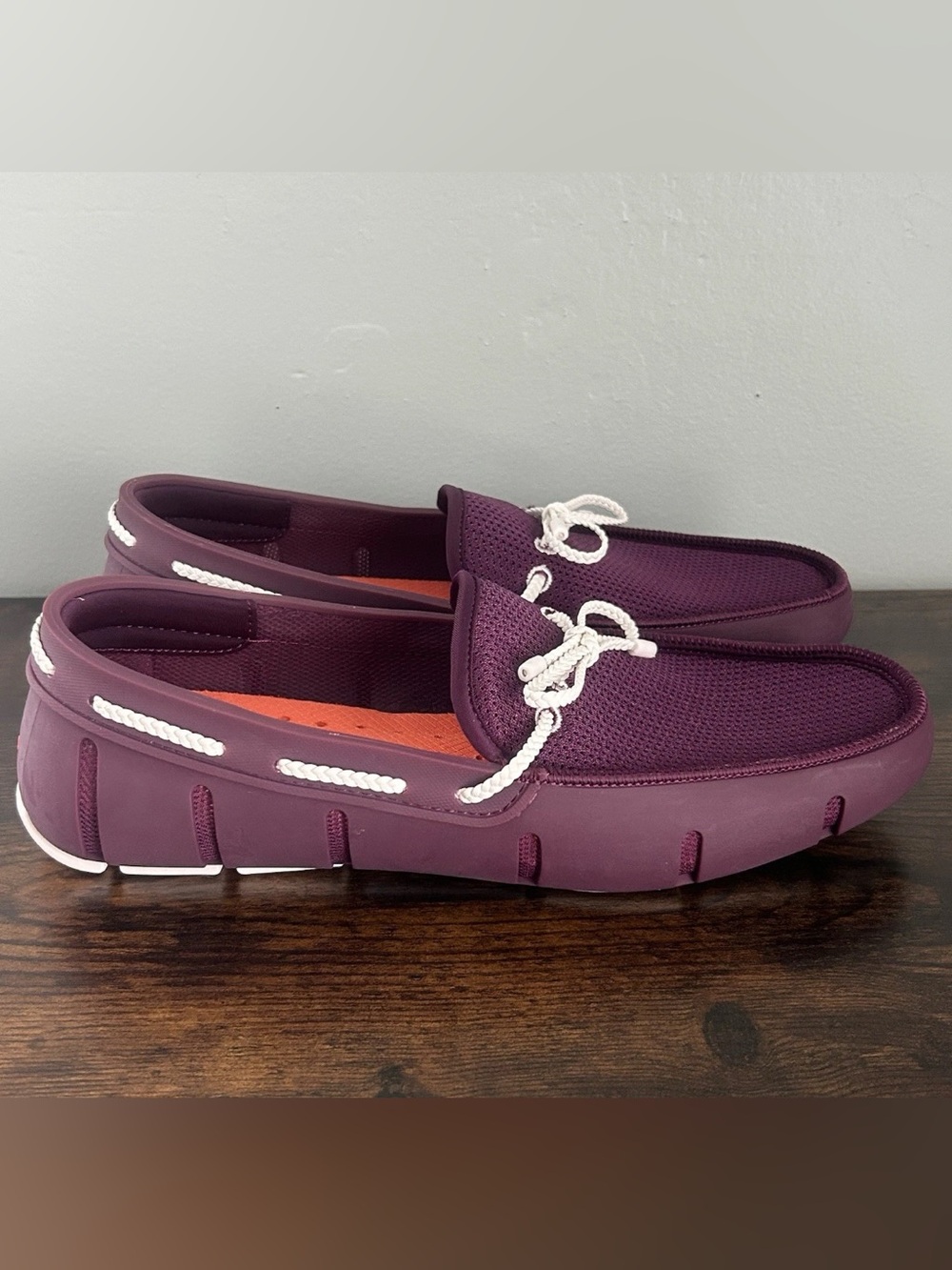 Swims Mens Braided Lace Loafers Shoes Purple Size 9.5